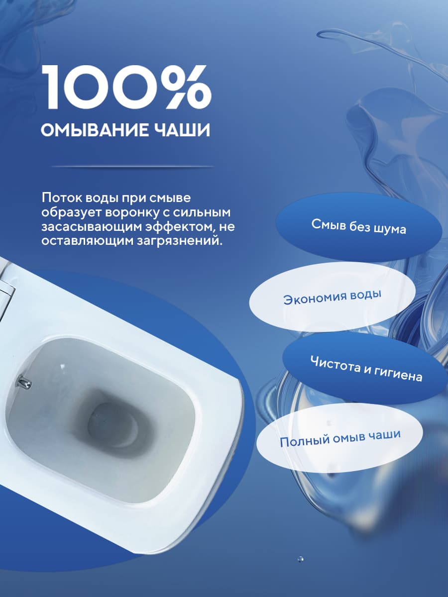 Унитаз напольный безободковый Amore di Mare Tronto Bidet N900-X с функцией биде квадратный белый итальянский, антивсплеск, фарфоровый, быстросъемное сиденье дюропласт с крышкой микролифт - миниатюра 9