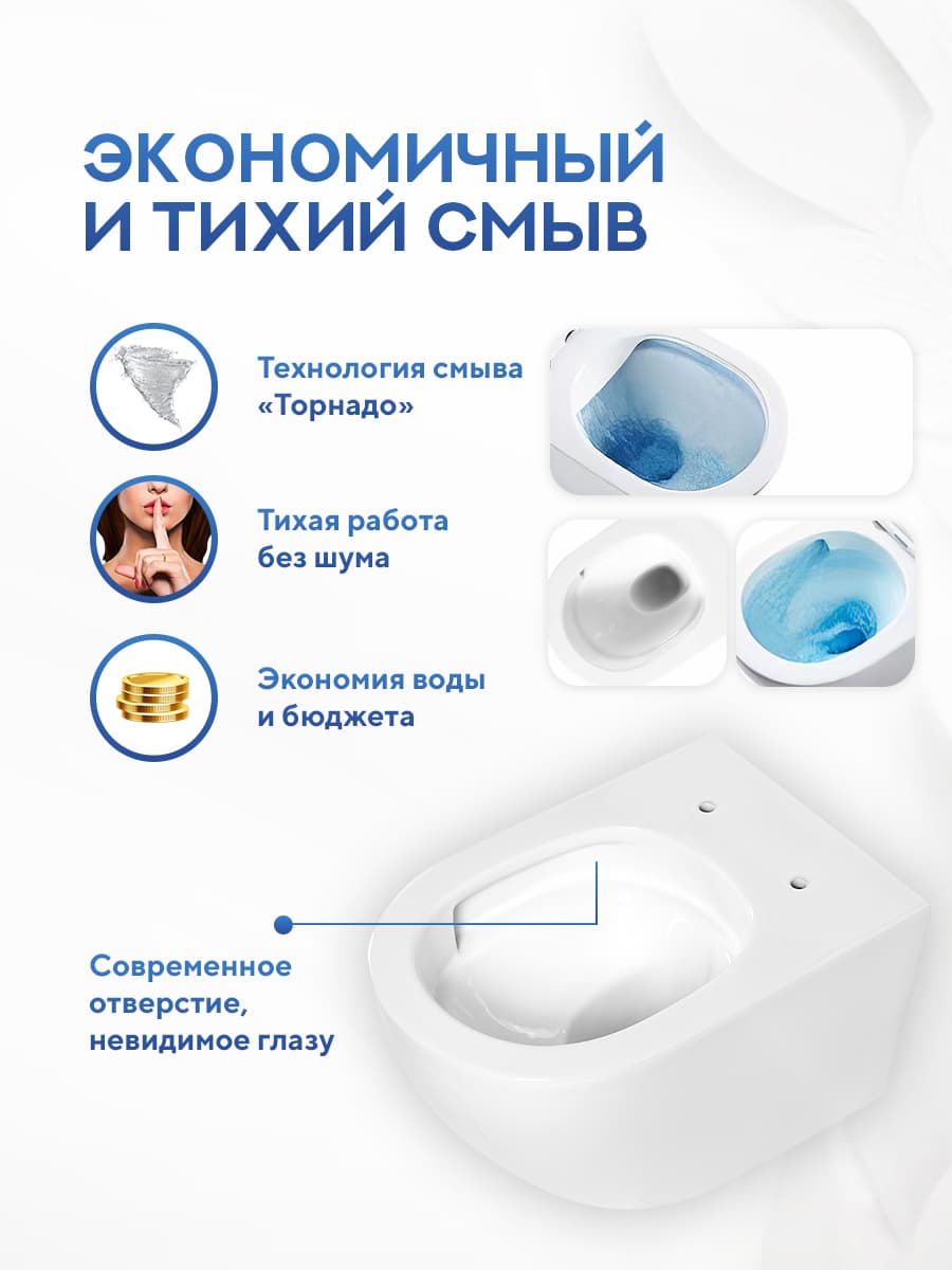 Комплект инсталляции Amore di Mare QuickFit 50114 с унитазом Lenza Tornado P252-T с кнопкой 404MB 7 в 1, Италия - миниатюра 3
