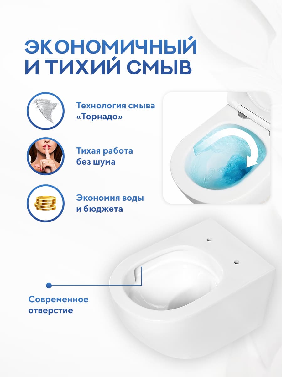 Комплект инсталляции Amore di Mare QuickFit 50114 с унитазом Delio Tornado P203-T с кнопкой 814W 7 в 1, Италия - миниатюра 3
