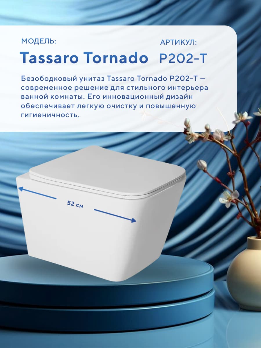 Комплект инсталляции Amore di Mare QuickFit 50114 с унитазом Tassaro Tornado P202-T с кнопкой 404BN-S 7 в 1, Италия - миниатюра 3