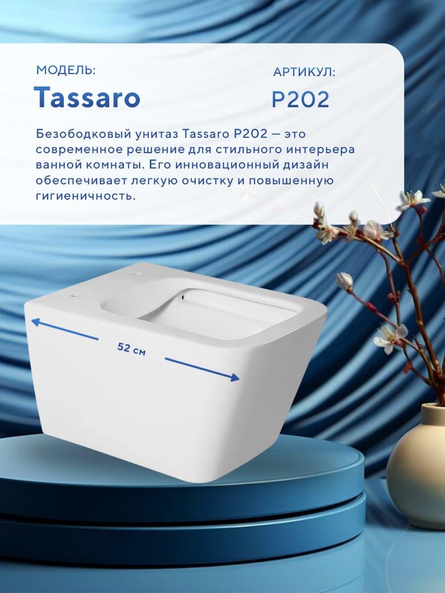 Комплект инсталляции Amore di Mare QuickFit 50114 с унитазом Tassaro P202 с кнопкой 814CH, 7 в 1, Италия - миниатюра 3