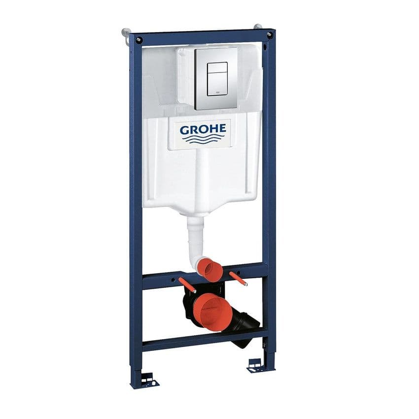 Система инсталляции для подвесного унитаза Grohe Rapid SL 38772001 с прямоугольной хромированной кнопкой, готовое решение 3 в 1 - миниатюра 10
