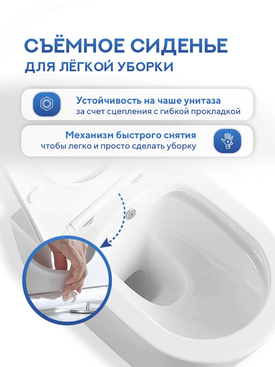 Комплект инсталляции Amore di Mare QuickFit 50114 с унитазом Temo Bidet P322-X с кнопкой 404MB, 7 в 1, Италия - миниатюра 10