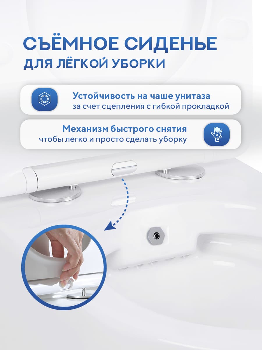 Комплект инсталляции Amore di Mare QuickFit 50114 с унитазом с функцией биде Delio Bidet P203-X с кнопкой 404CH, 7 в 1, Италия - миниатюра 11