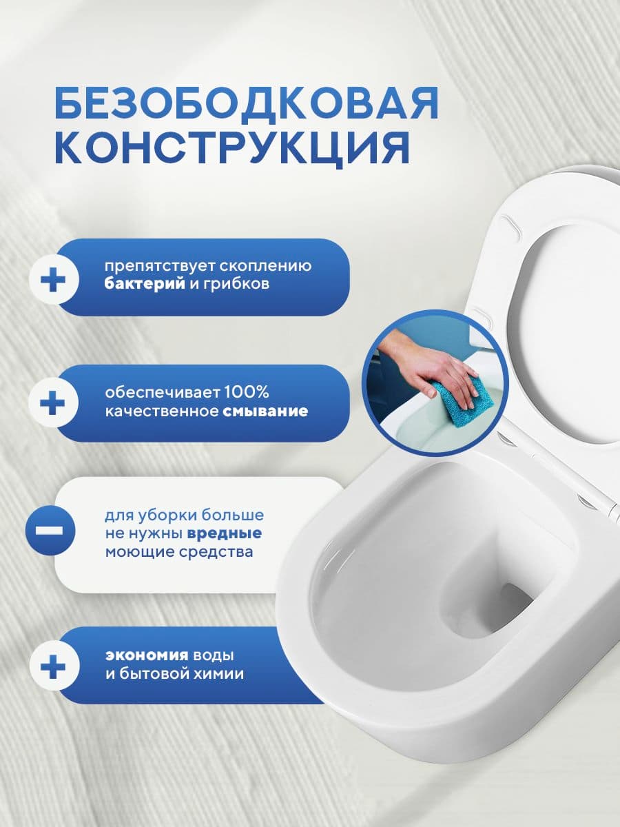 Комплект инсталляции Amore di Mare QuickFit 50114 с унитазом Temo P322 с квадратной кнопкой хром 404CH 7 в 1, Италия - миниатюра 5