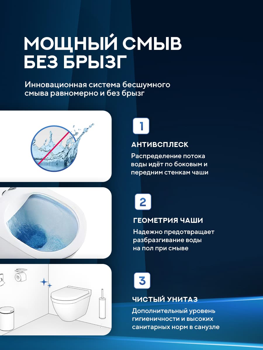 Комплект 6 в 1: инсталляция Grohe 38811KFO + подвесной безободковый унитаз Amore di Mare Lenza Tornado P252-T + сиденье микролифт, кнопка, бачок, крепления - миниатюра 12