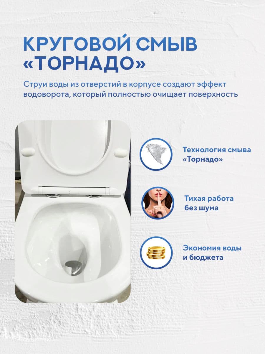 Подвесной безободковый унитаз Amore di Mare Elsa Tornado P312-T, смыв торнадо, антивсплеск, фарфор, сиденье дюропласт микролифт - миниатюра 3