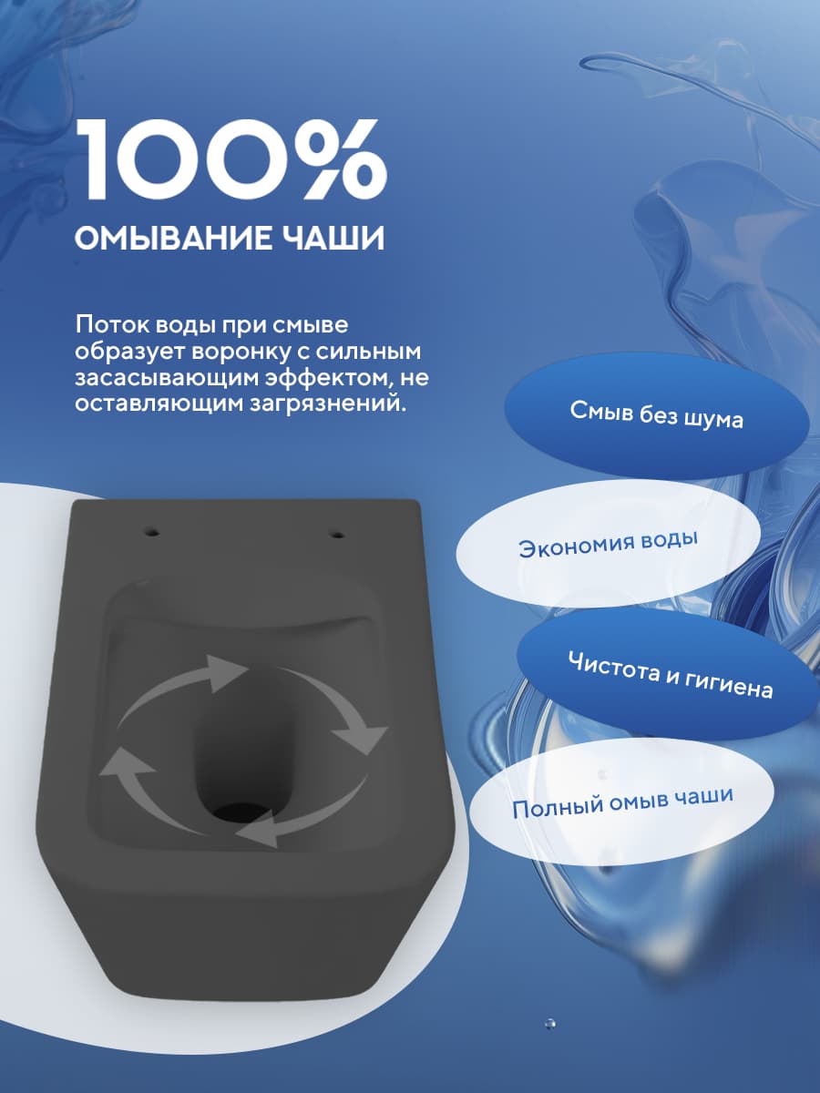 Комплект 6 в 1: инсталляция Grohe Rapid 38772001 + подвесной безободковый унитаз Amore di Mare Tassaro Tornado P202MGR-T Matte Grey + сиденье микролифт, кнопка, бачок, крепления - миниатюра 11